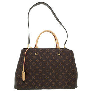 Louis Vuitton Monogram Leather Montaigne 2way Shoulder Bag Brown